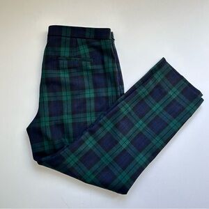 J Crew Green Tartan cropped Pants - Size 10